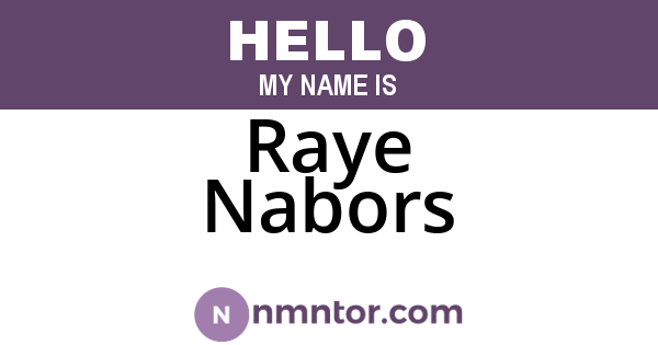 Raye Nabors