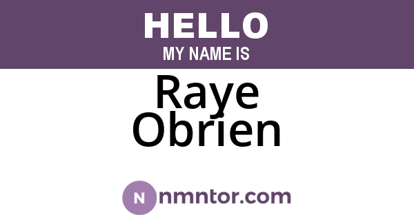 Raye Obrien