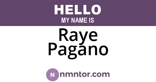 Raye Pagano