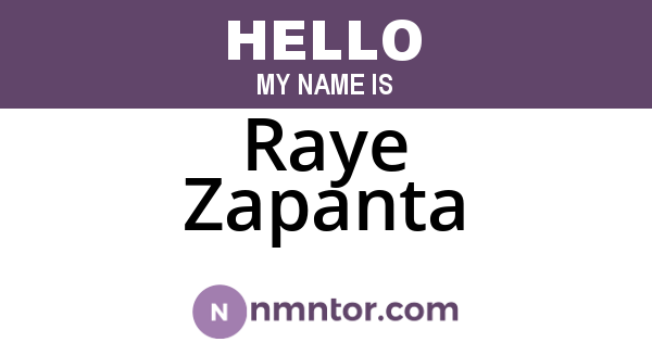 Raye Zapanta