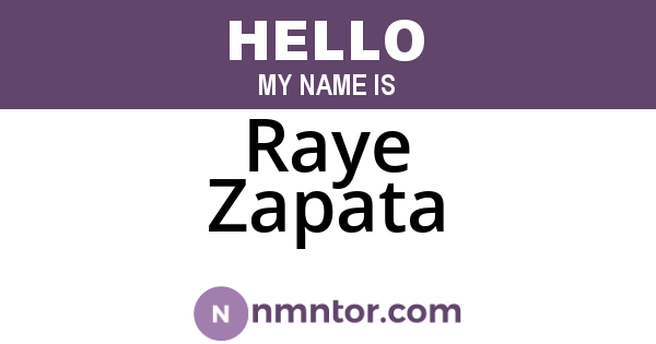 Raye Zapata