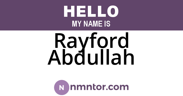 Rayford Abdullah