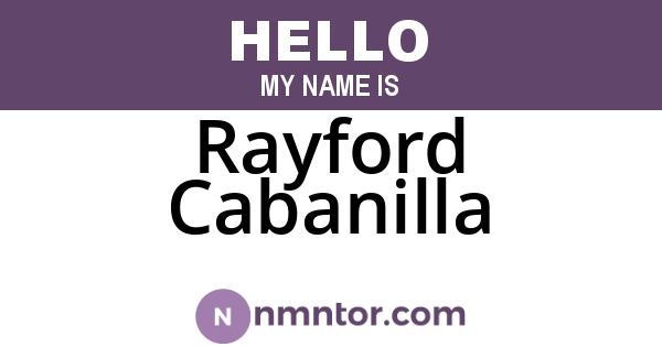 Rayford Cabanilla
