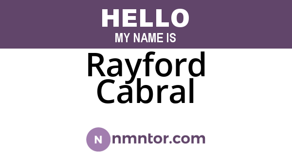 Rayford Cabral
