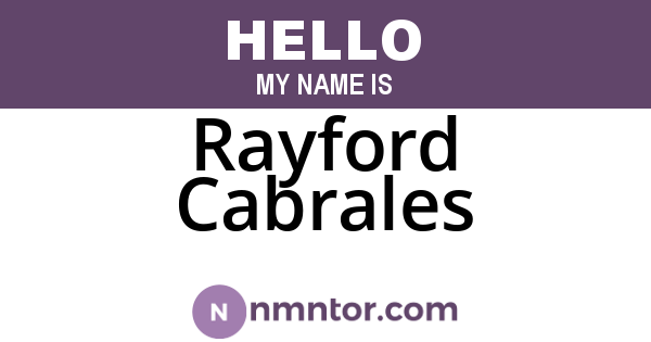 Rayford Cabrales