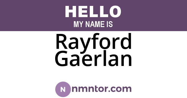 Rayford Gaerlan