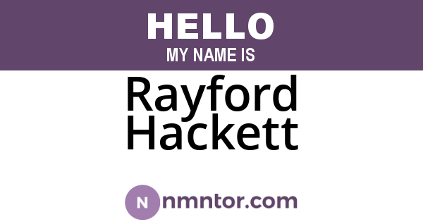 Rayford Hackett