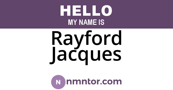 Rayford Jacques