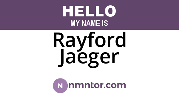 Rayford Jaeger
