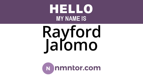 Rayford Jalomo