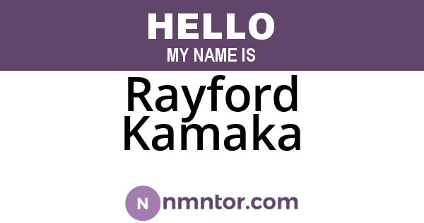 Rayford Kamaka