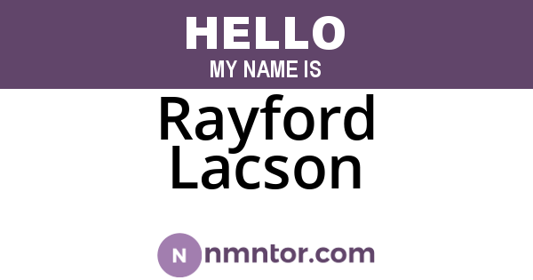 Rayford Lacson