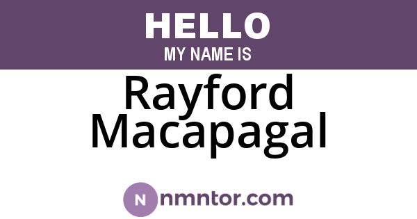 Rayford Macapagal