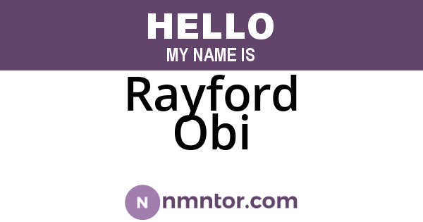 Rayford Obi