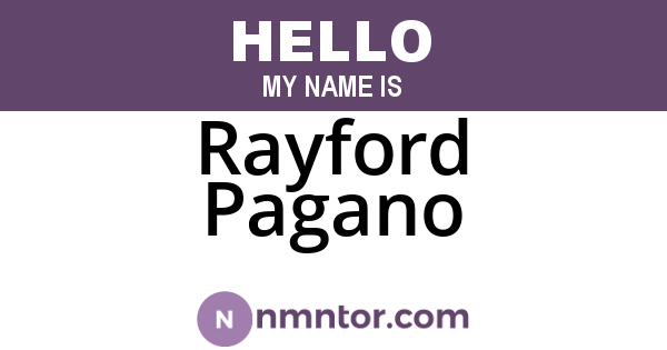 Rayford Pagano