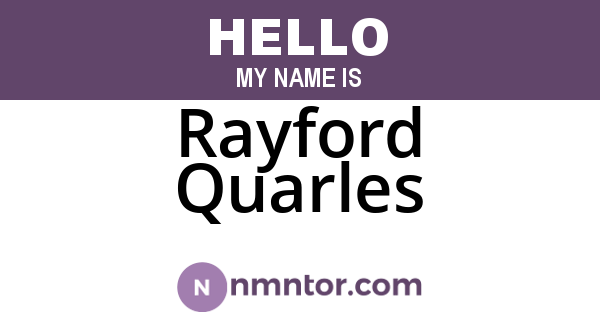 Rayford Quarles