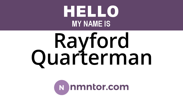 Rayford Quarterman