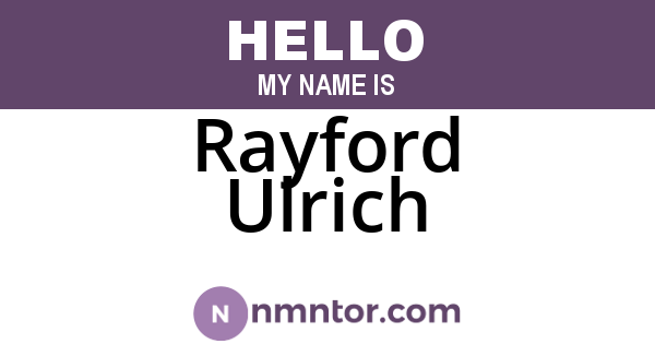 Rayford Ulrich