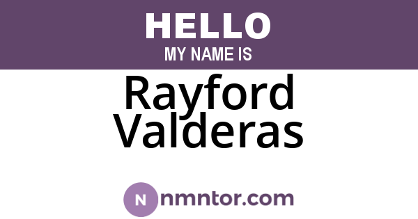 Rayford Valderas