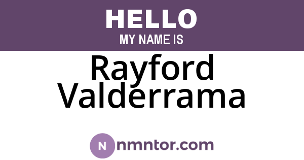Rayford Valderrama