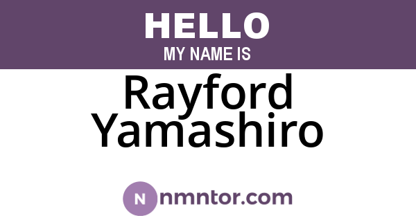 Rayford Yamashiro