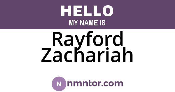 Rayford Zachariah
