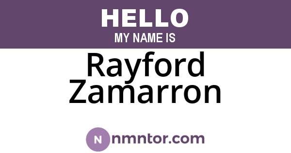 Rayford Zamarron