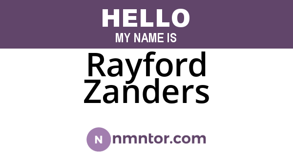 Rayford Zanders