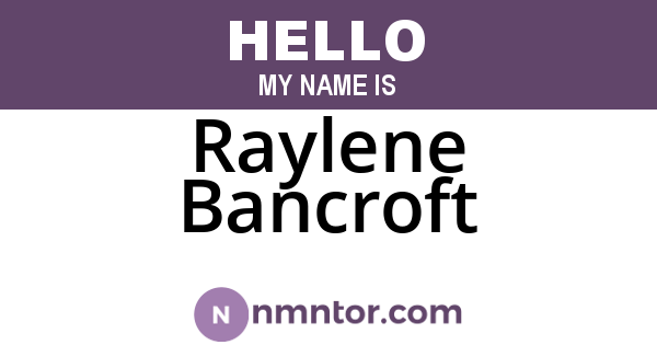 Raylene Bancroft