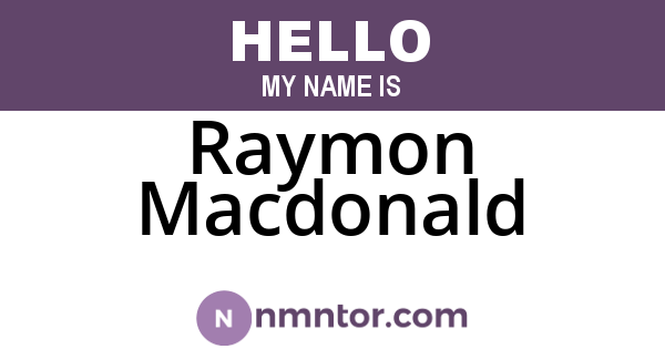 Raymon Macdonald