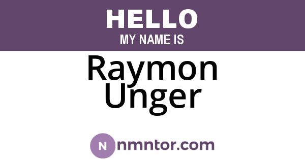 Raymon Unger
