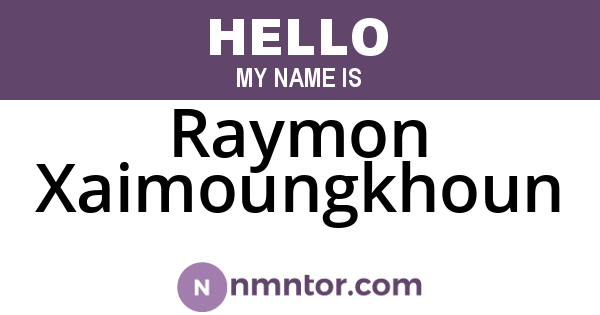 Raymon Xaimoungkhoun