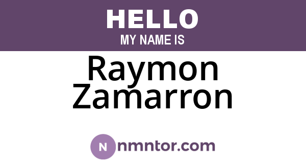Raymon Zamarron