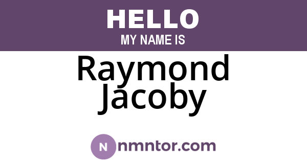 Raymond Jacoby