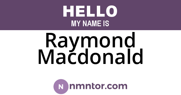 Raymond Macdonald