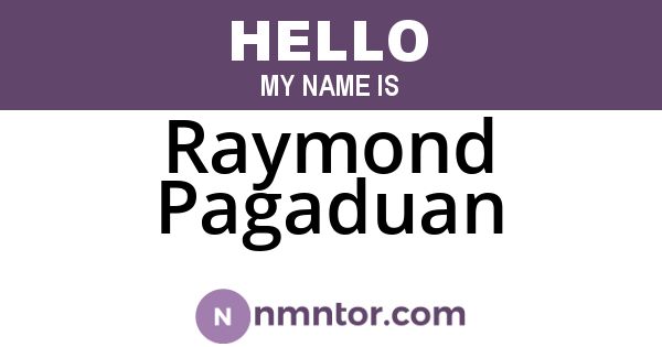 Raymond Pagaduan