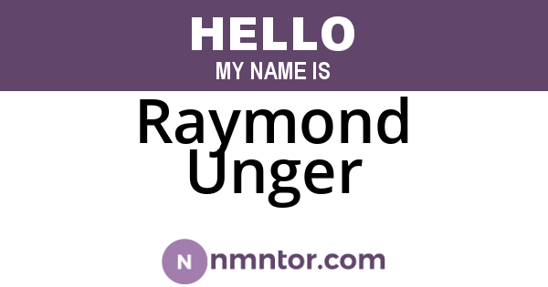 Raymond Unger