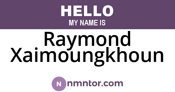 Raymond Xaimoungkhoun