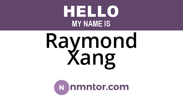 Raymond Xang