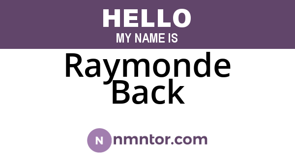 Raymonde Back