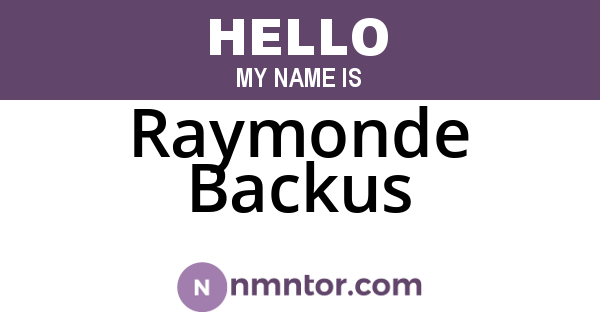 Raymonde Backus