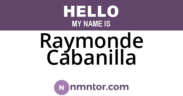 Raymonde Cabanilla
