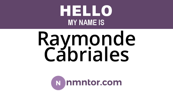 Raymonde Cabriales