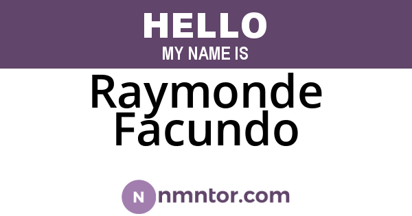 Raymonde Facundo