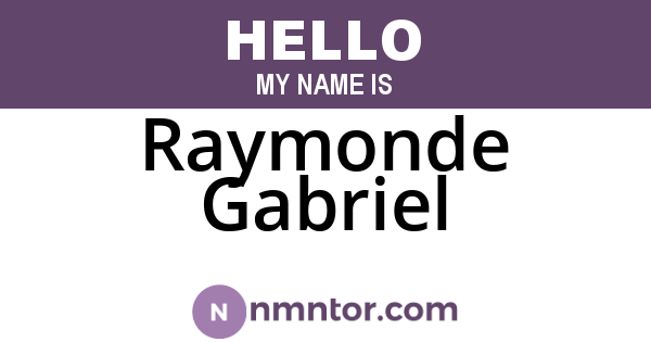 Raymonde Gabriel