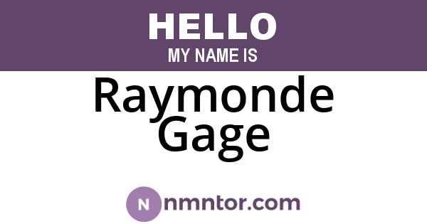 Raymonde Gage