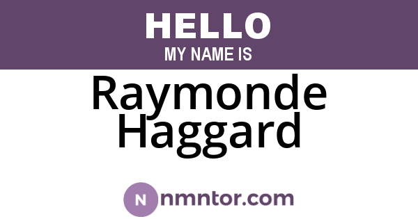 Raymonde Haggard