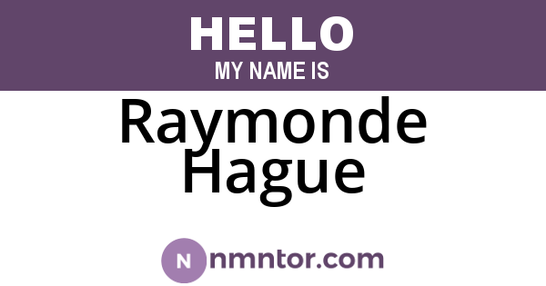 Raymonde Hague