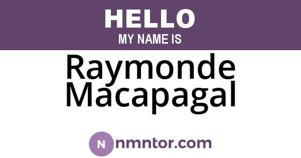 Raymonde Macapagal