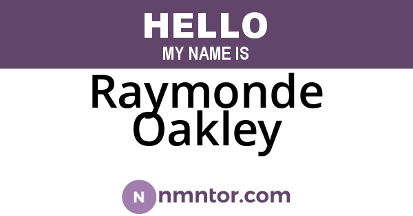 Raymonde Oakley